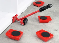 Alltagshilfen>Möbel-Heber und 4 Transport-Rollen ROT-SCHWARZ