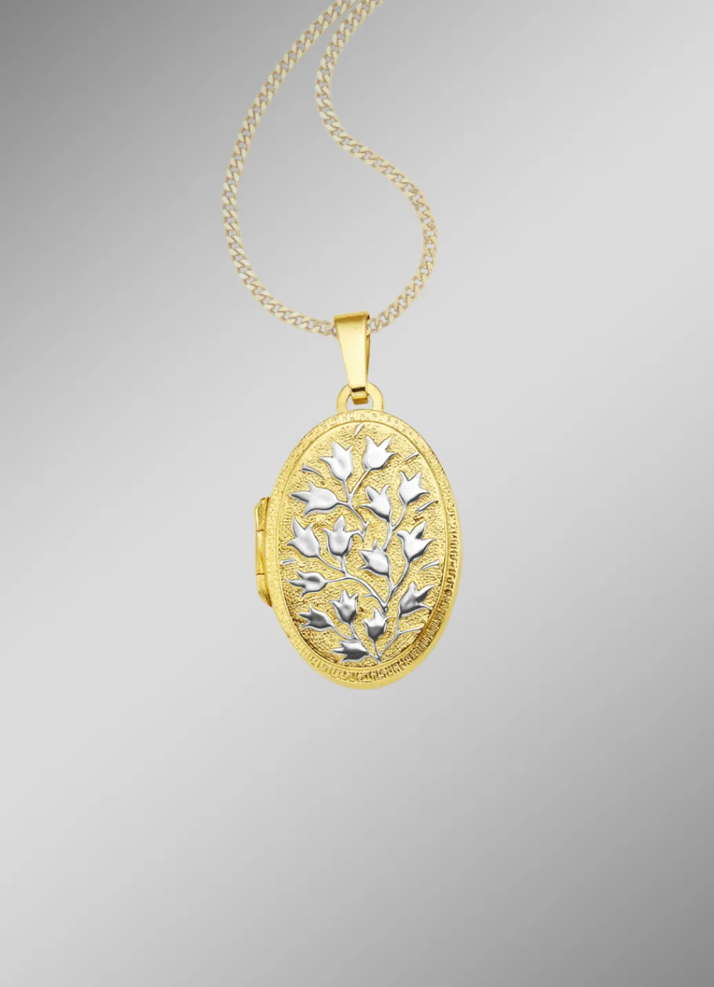 Damen-Goldschmuck>Medaillon zum Öffnen in Bicolor