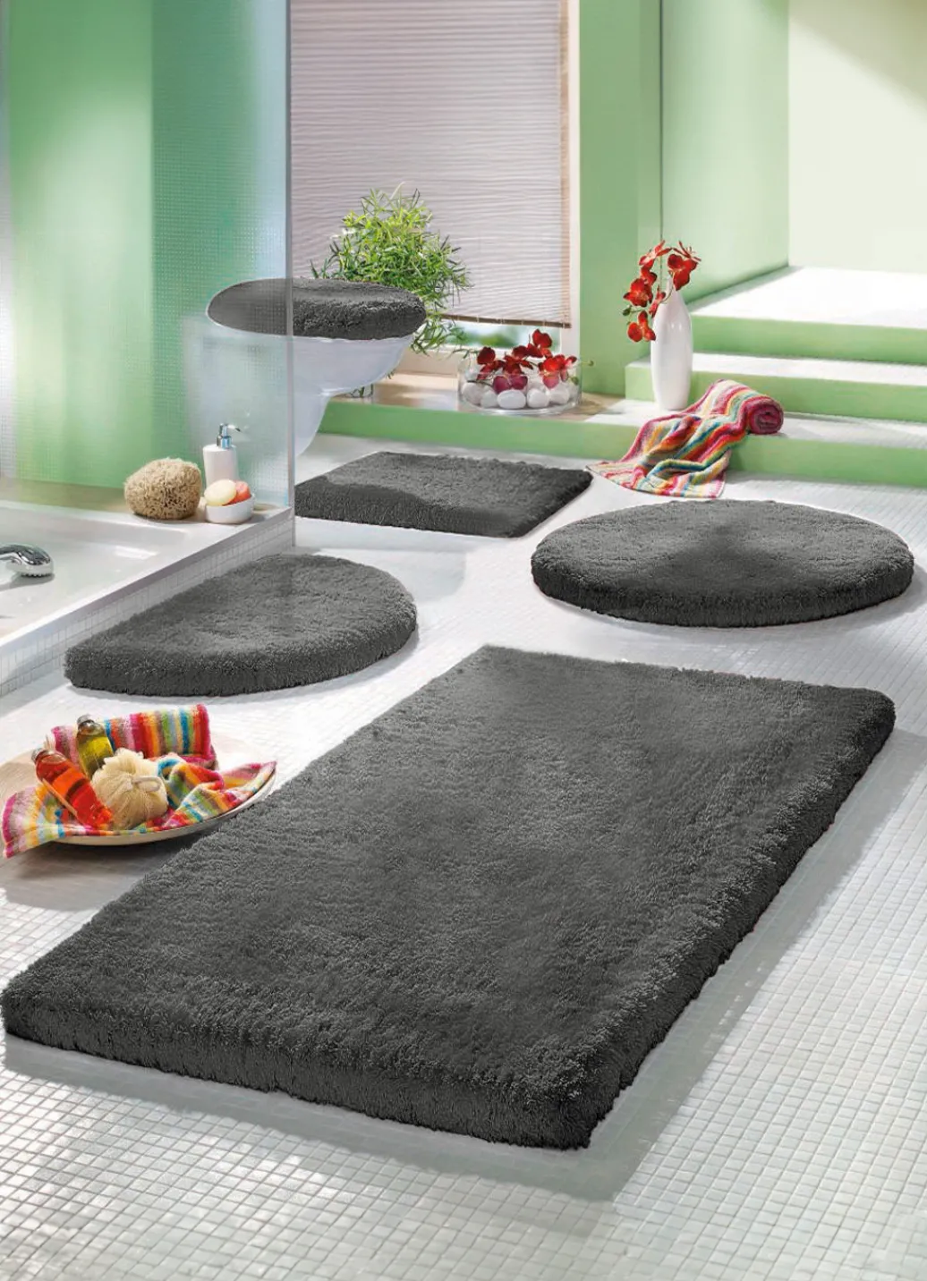 MESANA Heimtextilien>Badgarnitur mit rutschhemmender Rückseite