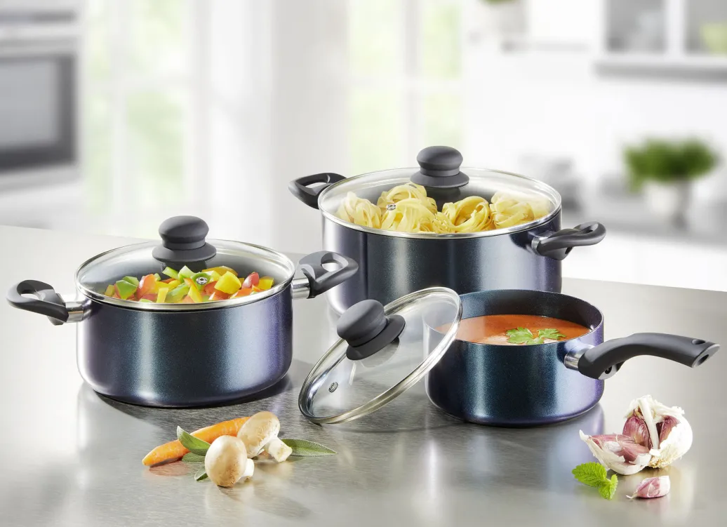 CERAFLON Töpfe & Pfannen>Meteor 6-teiliges Topf-Set mit Diamant-Keramik-Antihaft-Premiumbeschichtung BLAU