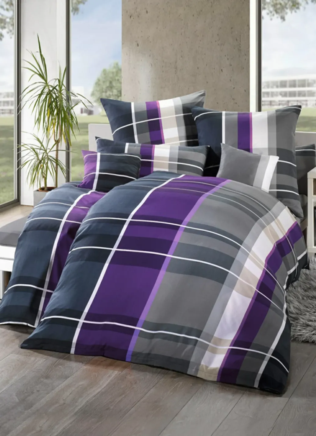 Heimtextilien>Moderne Bettwäsche-Garnitur aus Microfaser