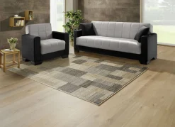 Möbel></noscript>Moderne Polstermöbel mit Bonnellfederkern SCHWARZ-SILBER