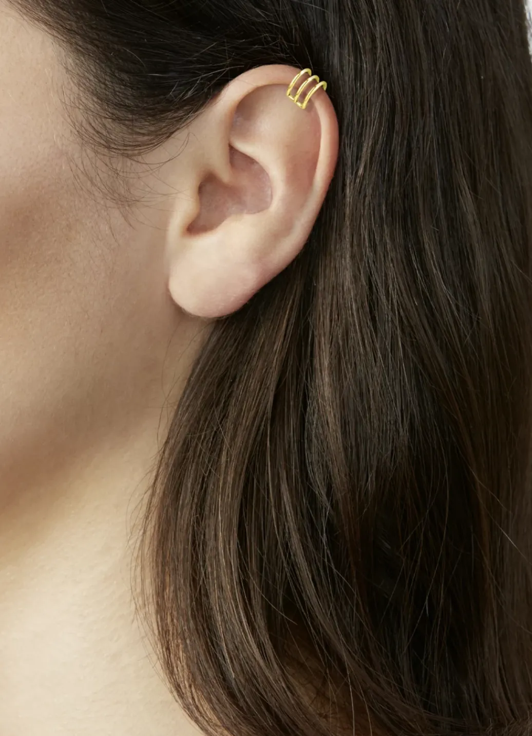 Damen-Goldschmuck>Moderne, 3-reihige Ohrklemme