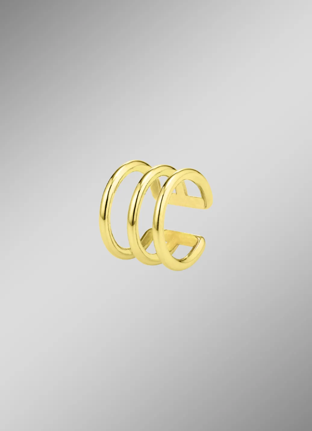 Damen-Goldschmuck>Moderne, 3-reihige Ohrklemme