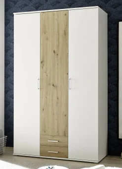 Möbel>Moderner Kleiderschrank auf Wunsch mit Aufbau-Service WEISS-EICHE