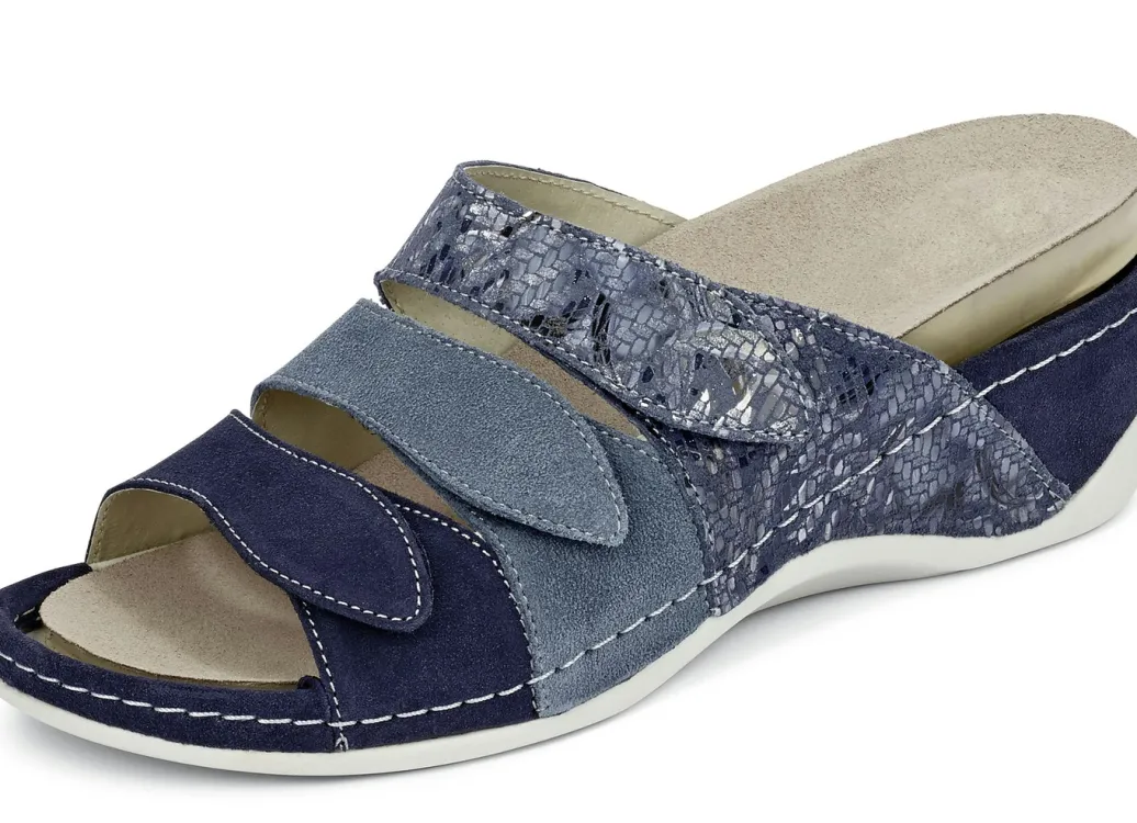 MUBB Damenschuhe|Schuhe>, bequeme Damen-Pantoletten, Weite H, mit herausnehmbarem Fußbett