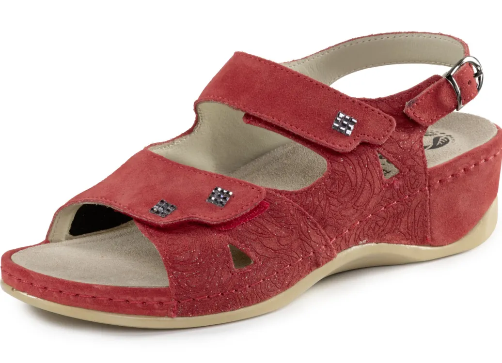MUBB Damenschuhe|Schuhe>, bequeme Damen-Sandalen, Weite H, mit herausnehmbarem Fußbett