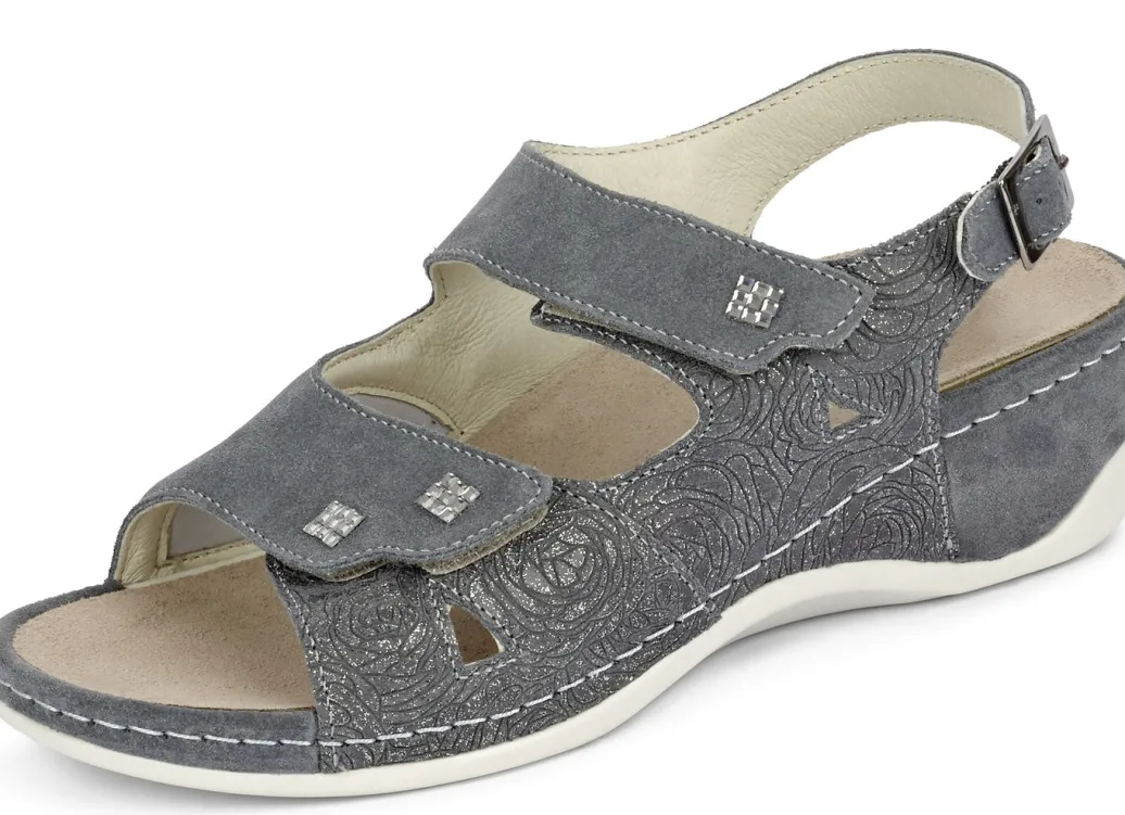 MUBB Damenschuhe|Schuhe>, bequeme Damen-Sandalen, Weite H, mit herausnehmbarem Fußbett