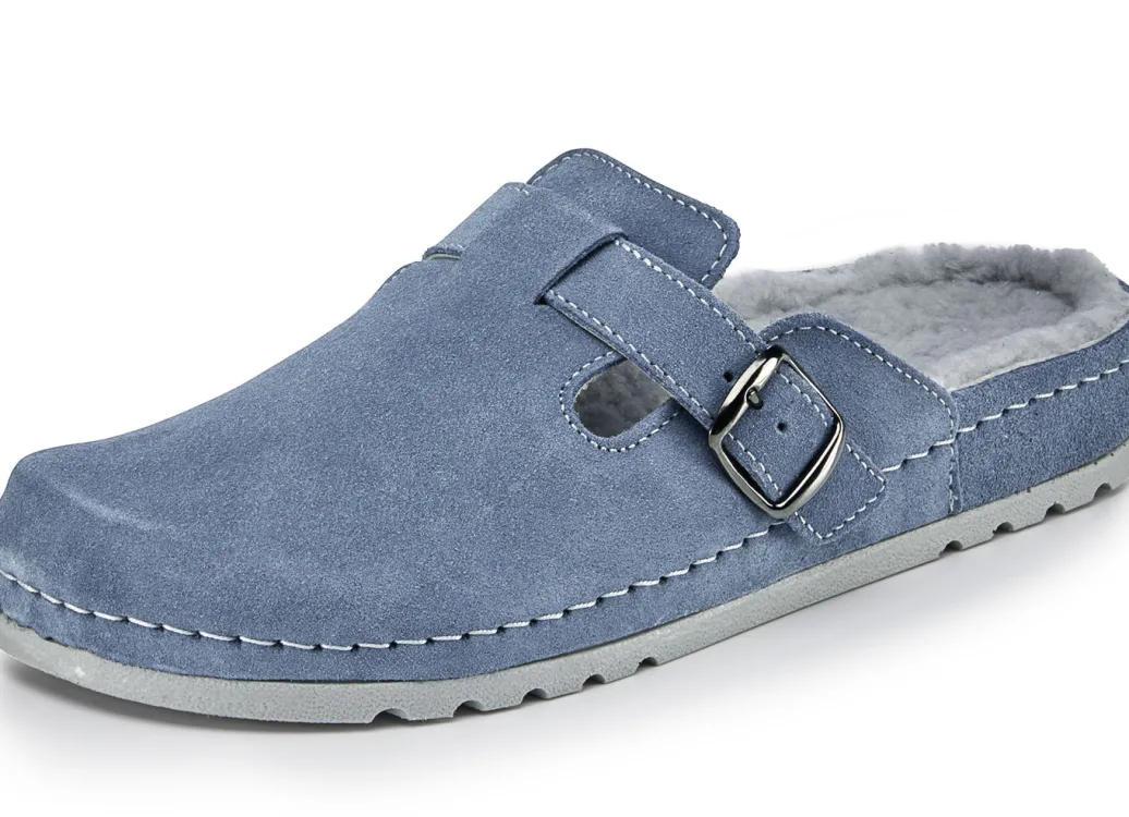 MUBB Damenschuhe|Schuhe>, klassische Damen-Hausschuhe, Weite H, mit Lammfell