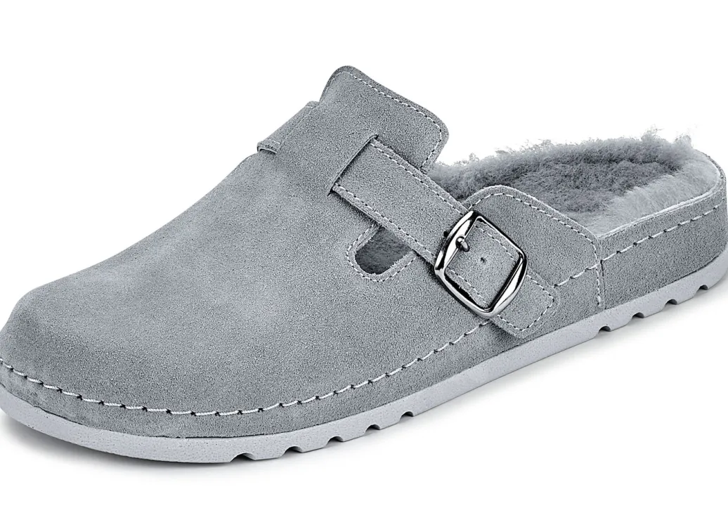 MUBB Damenschuhe|Schuhe>, klassische Damen-Hausschuhe, Weite H, mit Lammfell