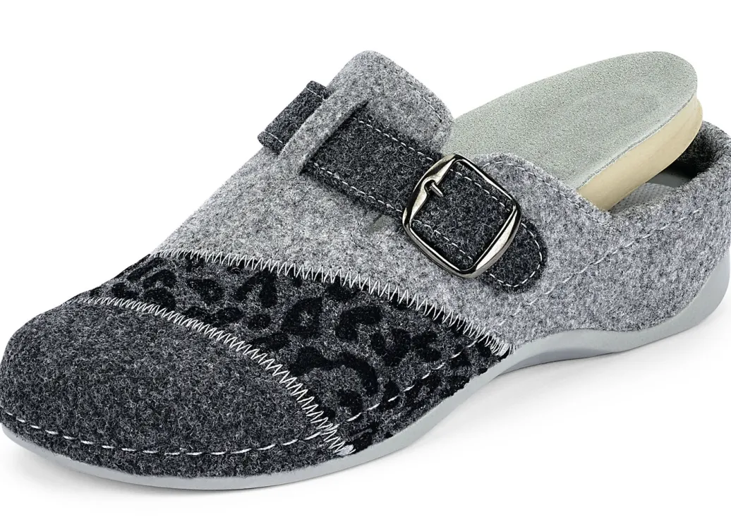 MUBB Damenschuhe|Schuhe>, klassische Damen-Hausschuhe, Weite H, mit herausnehmbarem Fußbett