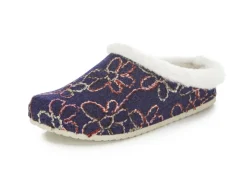 MUBB Schuhe|Damenschuhe>Wollfilz-Pantoffel mit bunter Blüten-Stickerei
