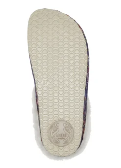 MUBB Schuhe|Damenschuhe></noscript>Wollfilz-Pantoffel mit bunter Blüten-Stickerei