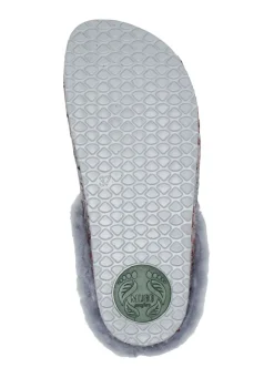 MUBB Schuhe|Damenschuhe></noscript>Wollfilz-Pantoffel mit bunter Blüten-Stickerei