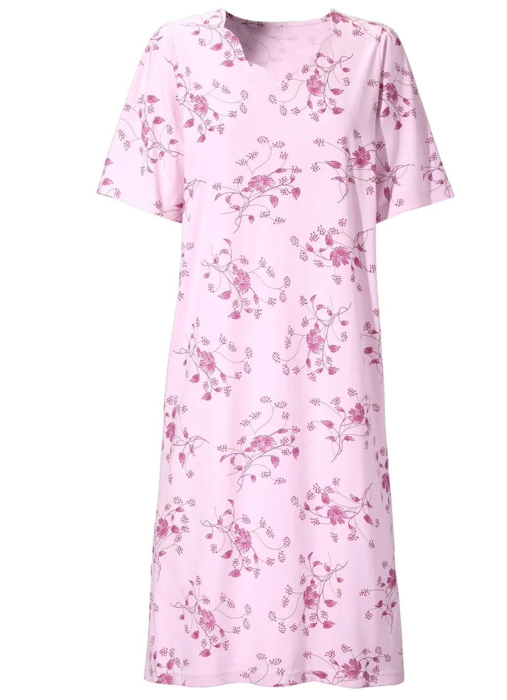 Nachtwäsche|Damenwäsche>Nachthemd, Kurzarm mit V-Ausschnitt