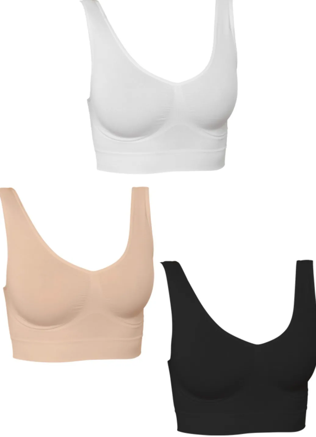 Bekleidung & Strümpfe|Damenwäsche>Nahtloser Komfort-BH 3er-Set