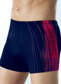 NATURANA Bade- & Strandmode|Bademode>Badehose in höherer Kastenform mit seitlichem Druckdessin