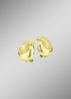 Damen-Goldschmuck>Ohrclips, Hochglanz/satiniert