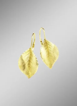 Damen-Goldschmuck>Ohrringe im Blatt-Design