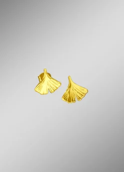 Damen-Goldschmuck>Ohrstecker Ginkgoblatt
