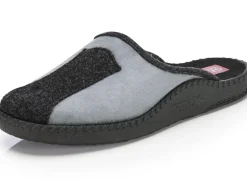 Herrenschuhe|Schuhe>Pantoffel aus weichem Veloursmaterial ANTHRAZIT-GRAU