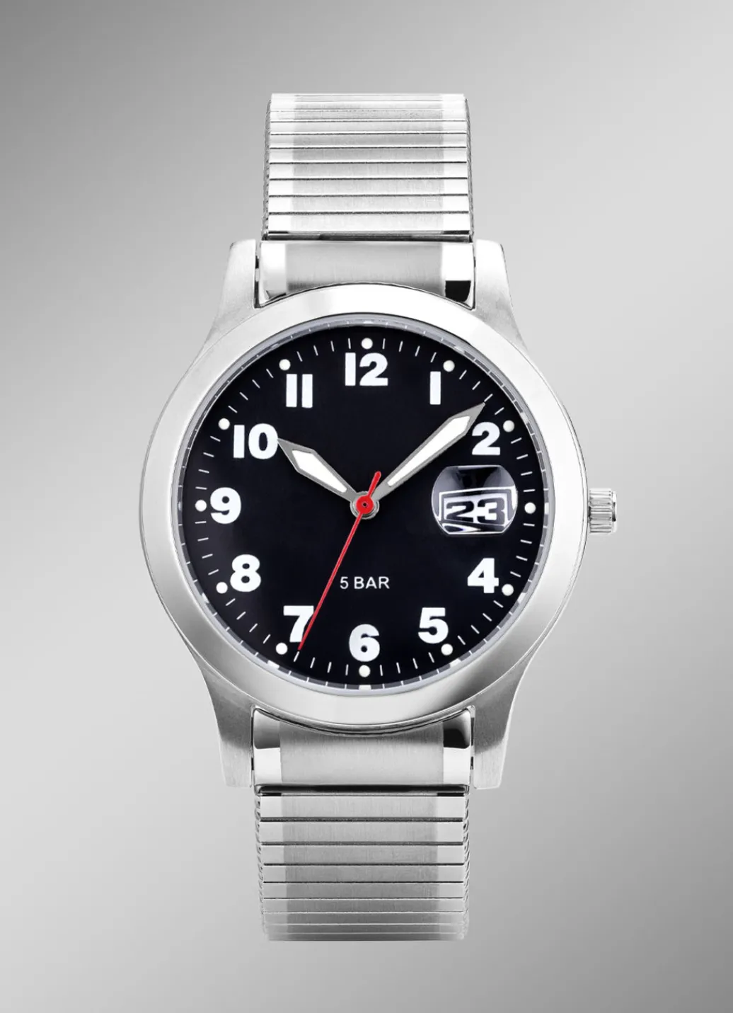 PARA Herrenuhren>-Quartz-Herrenuhr mit Edelstahlzugband