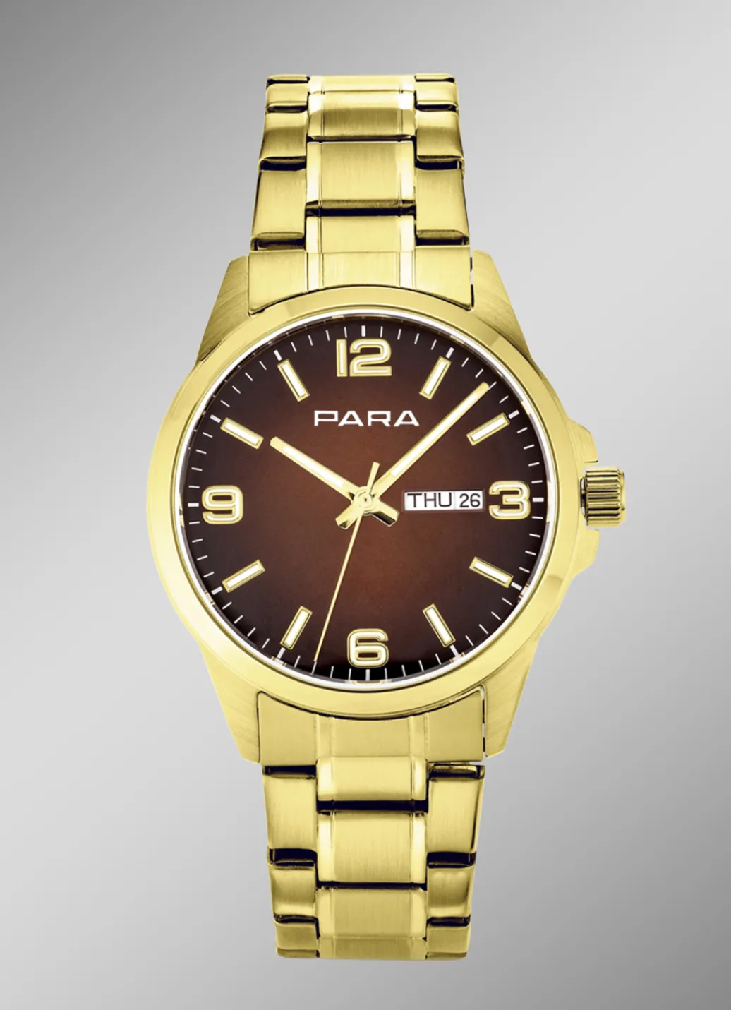 PARA Herrenuhren>-Quartz-Herrenuhr mit Stahlbandgehäuse