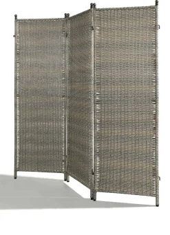 Sicht- & Sonnenschutz>Paravent aus Kunststoff-Geflecht GRAU