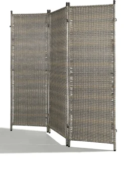 Sicht- & Sonnenschutz>Paravent aus Kunststoff-Geflecht GRAU