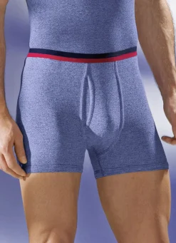 PERMATHERM Herrenwäsche|Wäsche>, Zweierpack Unterhosen, kurz, Winterwäsche 1X JEANSBLAU MELIERT, 1X ANTHRAZIT MELIERT