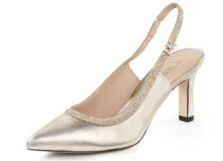 PETER KAISER Schuhe|Damenschuhe>Sling-Pumps mit funkelndem Glitzersteinchen-Besatz GOLD