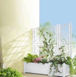 Sicht- & Sonnenschutz|Blumentöpfe & Pflanzgefäße>Pflanzkasten mit Spalierwand