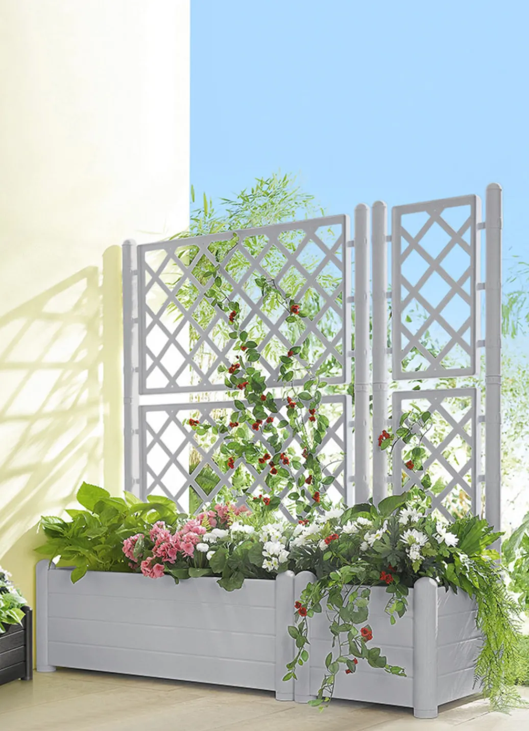 Sicht- & Sonnenschutz|Blumentöpfe & Pflanzgefäße>Pflanzkasten mit Spalierwand