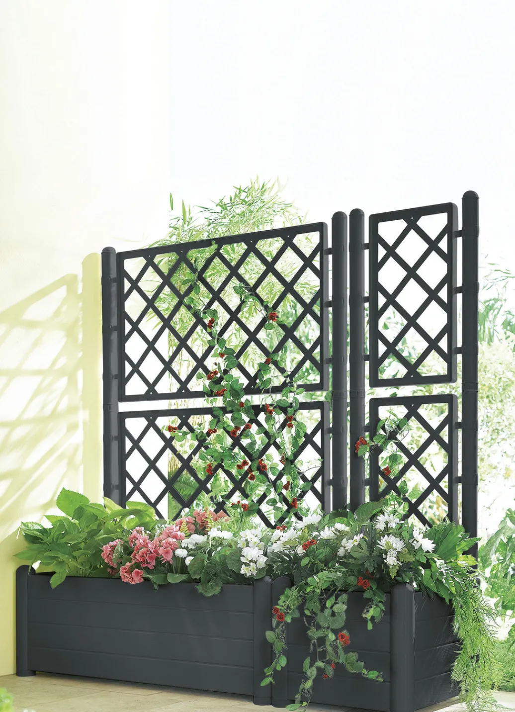 Sicht- & Sonnenschutz|Blumentöpfe & Pflanzgefäße>Pflanzkasten mit Spalierwand