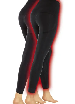 Bekleidung & Strümpfe|Damenwäsche>Polar-Mikrofaser Zweierpack Thermoleggings SCHWARZ