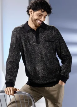 Shirts & Sweatshirts>Poloshirt mit Brusttasche SCHWARZ-BEIGE