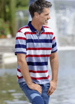 Shirts & Sweatshirts>Poloshirt mit Brusttasche HELLBLAU-MARINE-WEISS-ROT