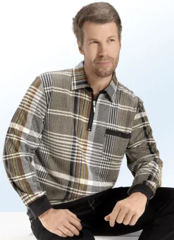 Shirts & Sweatshirts>Poloshirt mit knöpfbarer Brusttasche SCHWARZ-BUNT