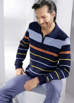 Shirts & Sweatshirts>Poloshirt mit kurzem Reißverschluss MARINE-BUNT