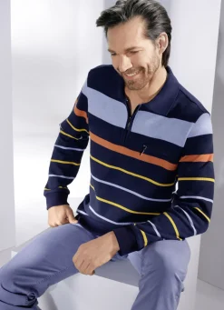 Shirts & Sweatshirts>Poloshirt mit kurzem Reißverschluss MARINE-BUNT