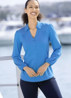 Shirts>Poloshirt mit kurzer Knopfleiste in 2 Farben