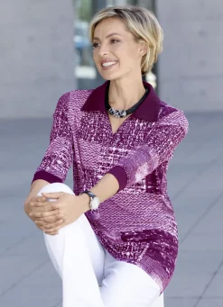 Shirts></noscript>Poloshirt mit 3/4-langen Ärmeln in 3 Farben