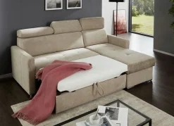 Möbel></noscript>Polsterecke mit Schlaffunktion und Bettkasten