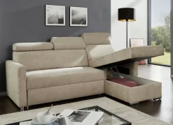 Möbel></noscript>Polsterecke mit Schlaffunktion und Bettkasten