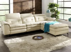 Möbel>Polsterecke mit verstellbarer Kopfstütze und Ottomane