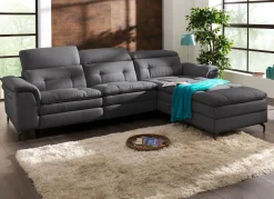 Möbel></noscript>Polsterecke mit verstellbarer Kopfstütze und Ottomane