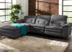 Möbel></noscript>Polsterecke mit verstellbarer Kopfstütze und Ottomane