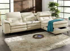 Möbel></noscript>Polsterecke mit verstellbarer Kopfstütze und Ottomane