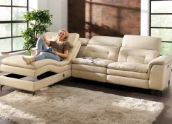 Möbel></noscript>Polsterecke mit verstellbarer Kopfstütze und Ottomane