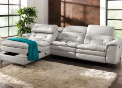 Möbel></noscript>Polsterecke mit verstellbarer Kopfstütze und Ottomane